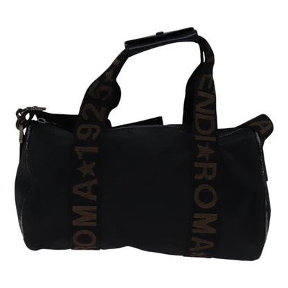 Fendi FENDI Boston Bag Nylon 2way Black Silver 2305 26420 098 Authentic bs17513