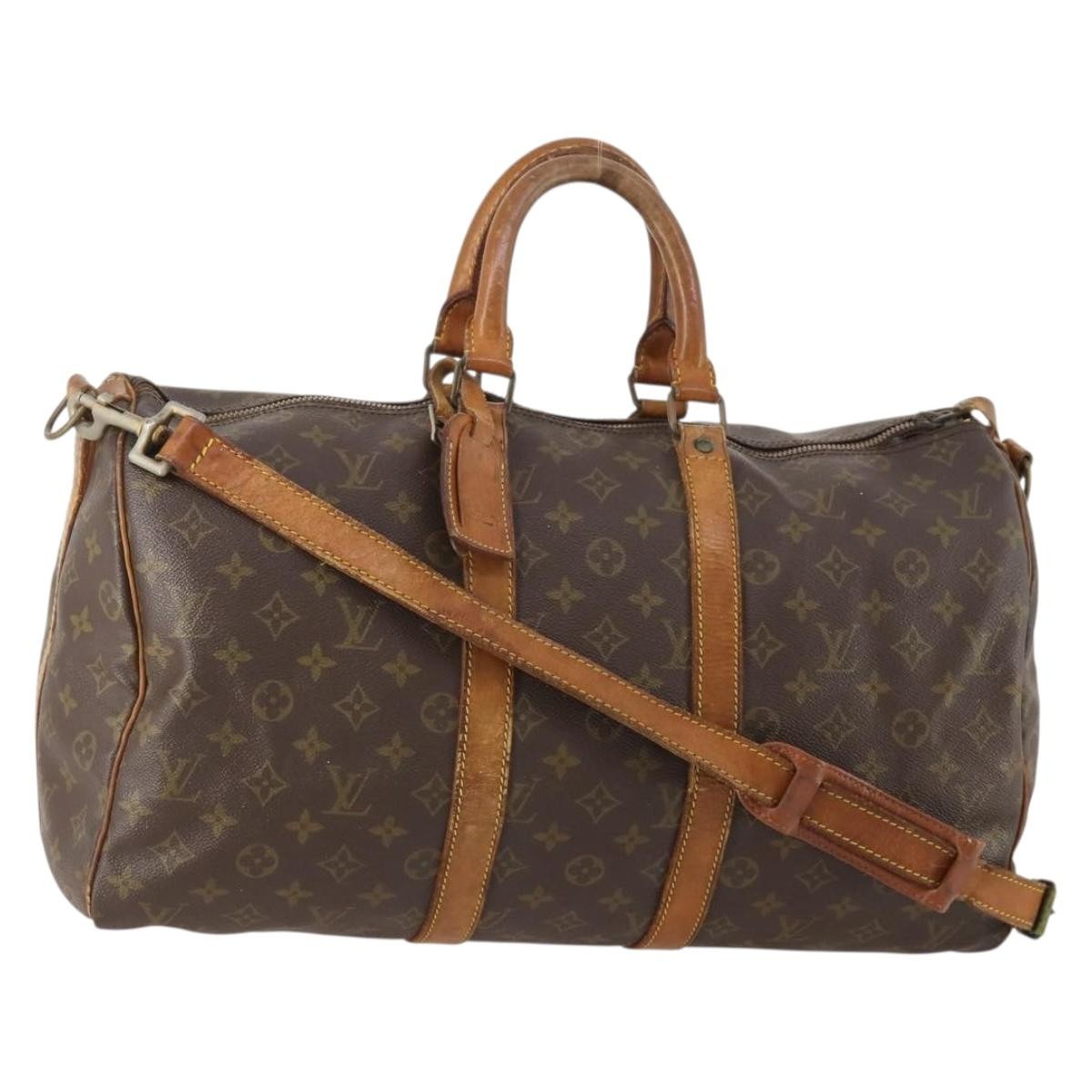 Louis Vuitton LOUIS VUITTON Monogram Keepall Bandouliere 45 Boston Bag M41418 LV Authentic 178190