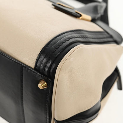 Chloé Chloé Chloe Alice Hand Bag Leather 2way White Black Authentic BA6836