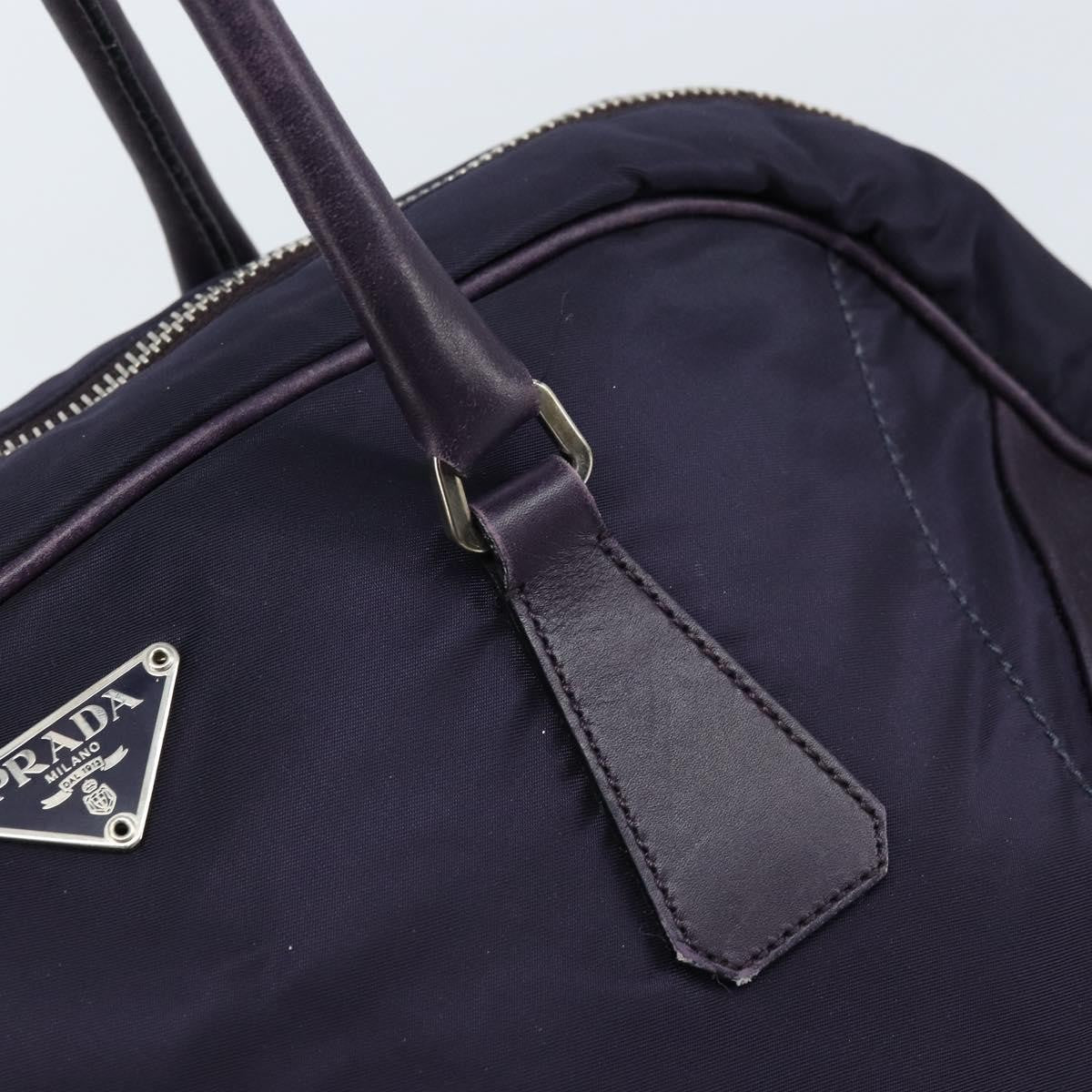 Prada PRADA Boston Bag Nylon Purple Silver Authentic ep13475