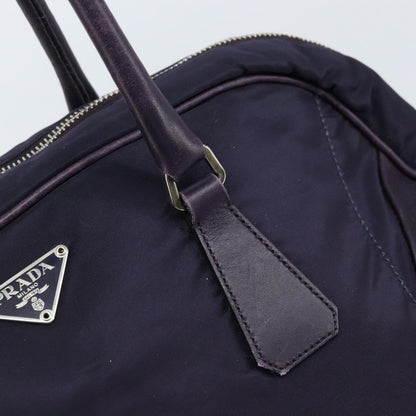 Prada PRADA Boston Bag Nylon Purple Silver Authentic ep13475