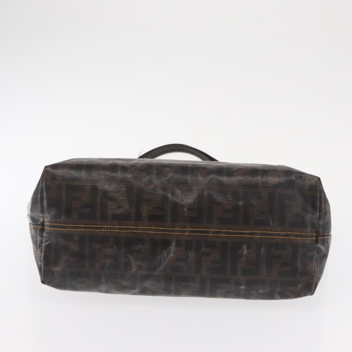 Fendi FENDI Zucca Canvas Tote Bag Coated Canvas Black Brown Authentic ka771