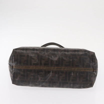 Fendi FENDI Zucca Canvas Tote Bag Coated Canvas Black Brown Authentic ka771