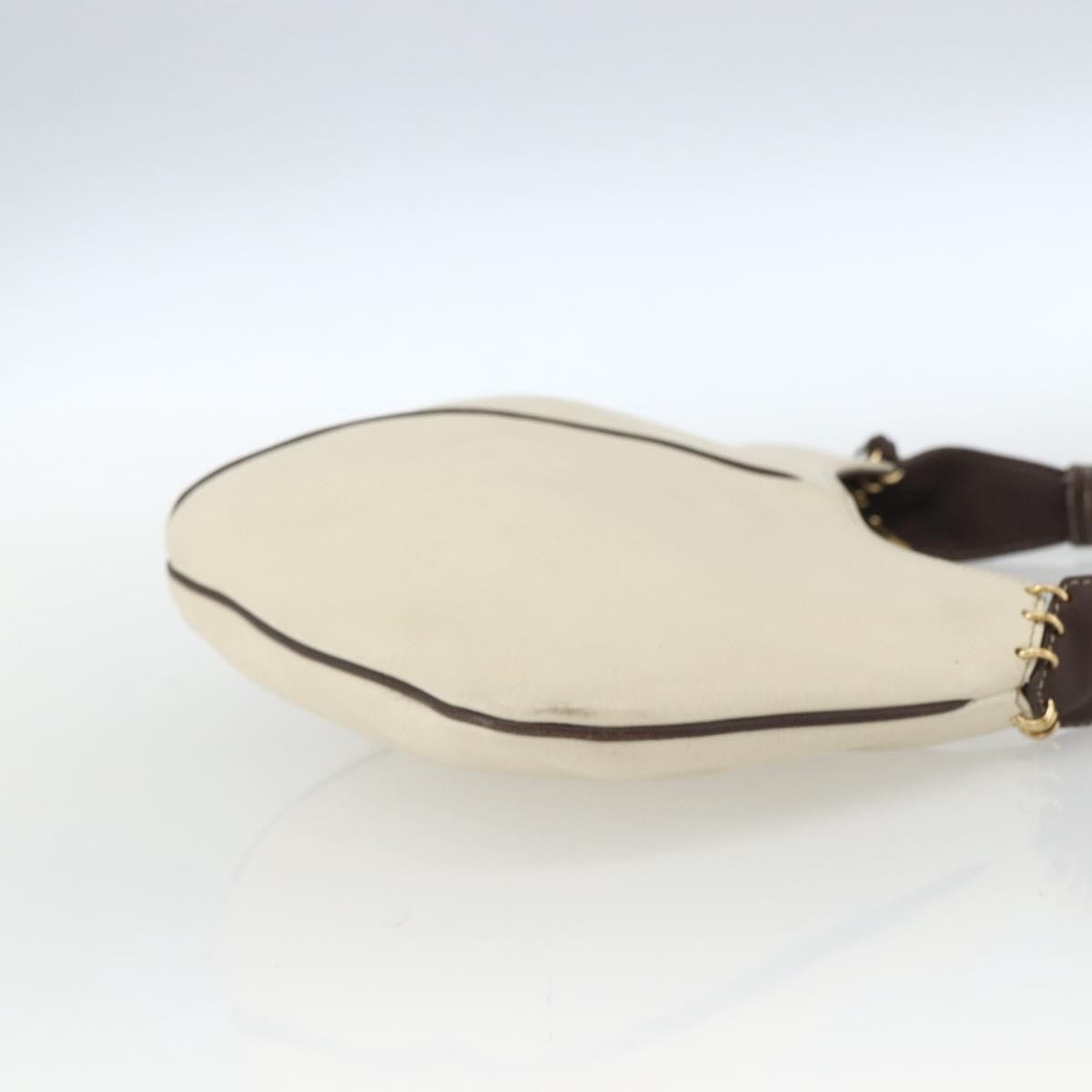 Loewe LOEWE Shoulder Bag Leather White Gold Authentic 162858