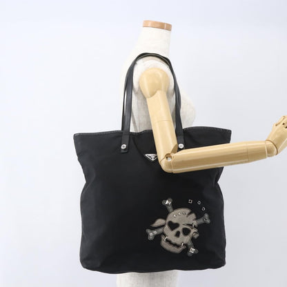Prada PRADA Tote Bag Nylon Black Silver Authentic 160717