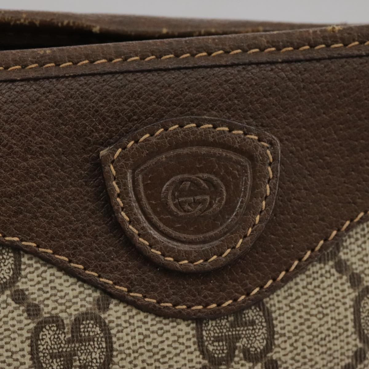 Gucci GUCCI GG Supreme Clutch Bag PVC Beige Authentic yk16830