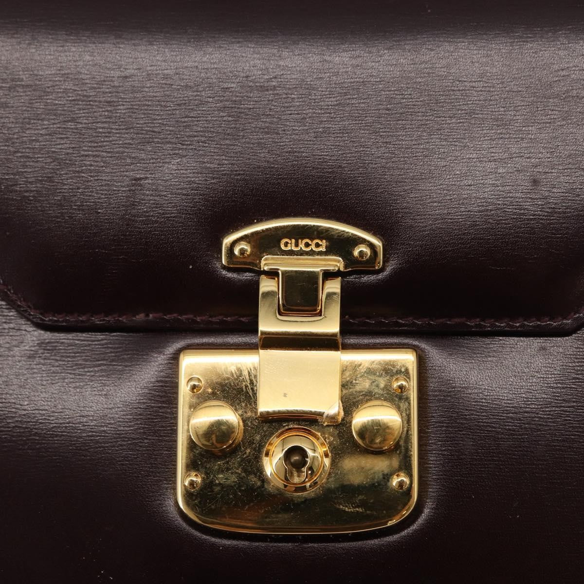 Gucci GUCCI Hand Bag Leather 2way Bordeaux Gold 000 2026 0258 Authentic ep12849