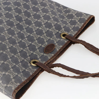 Celine CELINE Paris Macadam Canvas Tote Bag Blue Gold Authentic 157143