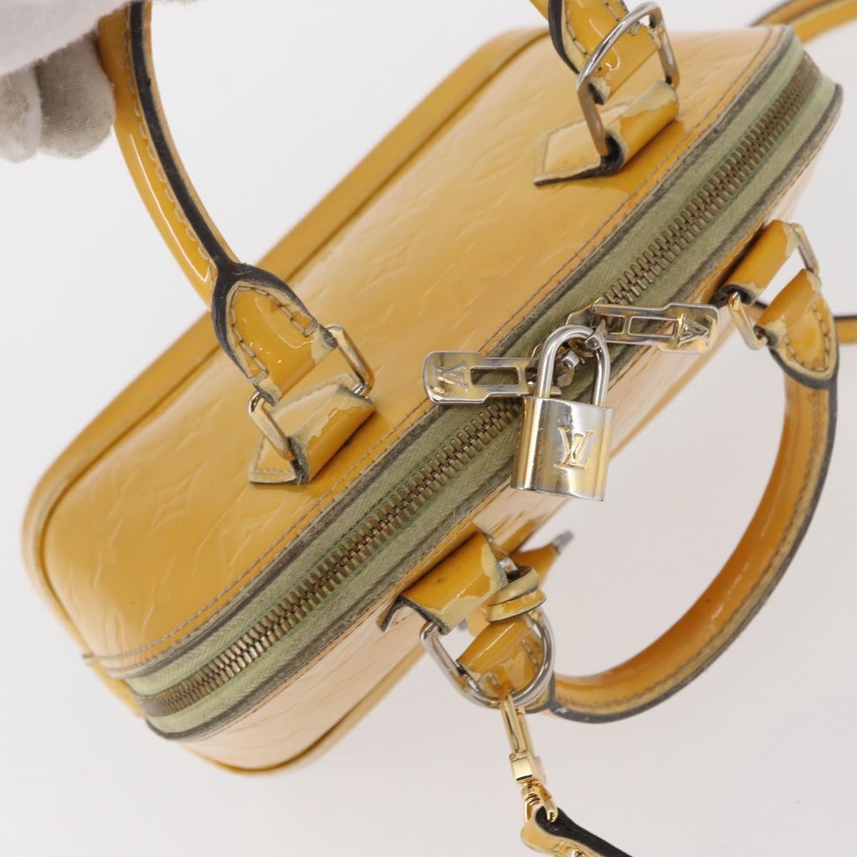 Louis Vuitton LOUIS VUITTON Monogram Vernis Alma PM Hand Bag Citrin M90101 LV Authentic 168034