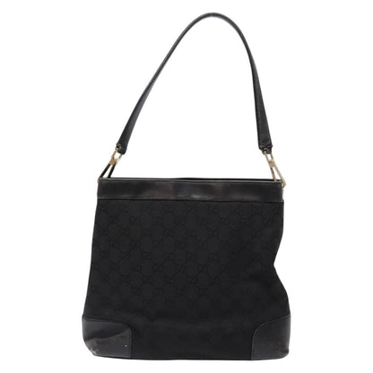Gucci GUCCI GG Canvas Shoulder Bag Black Gold 33900 Authentic 139189A
