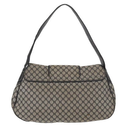 Celine CELINE Macadam Canvas Hand Bag Beige Silver Authentic ep13183