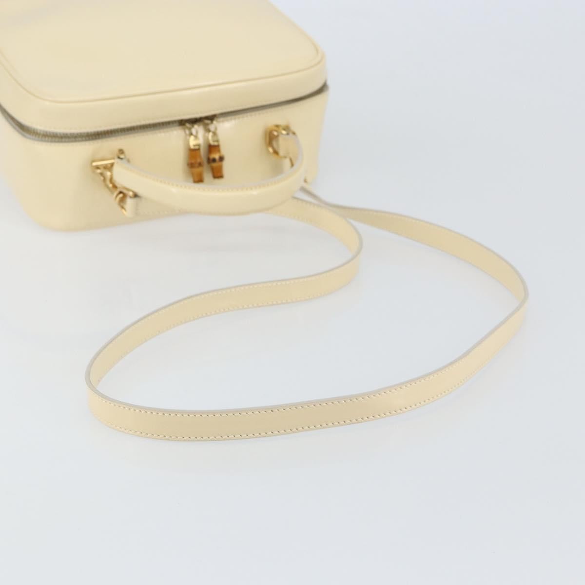 Gucci GUCCI Bamboo Hand Bag Enamel 2way Outlet White Gold 000 270 0323 Authentic 147500