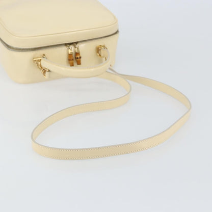 Gucci GUCCI Bamboo Hand Bag Enamel 2way Outlet White Gold 000 270 0323 Authentic 147500