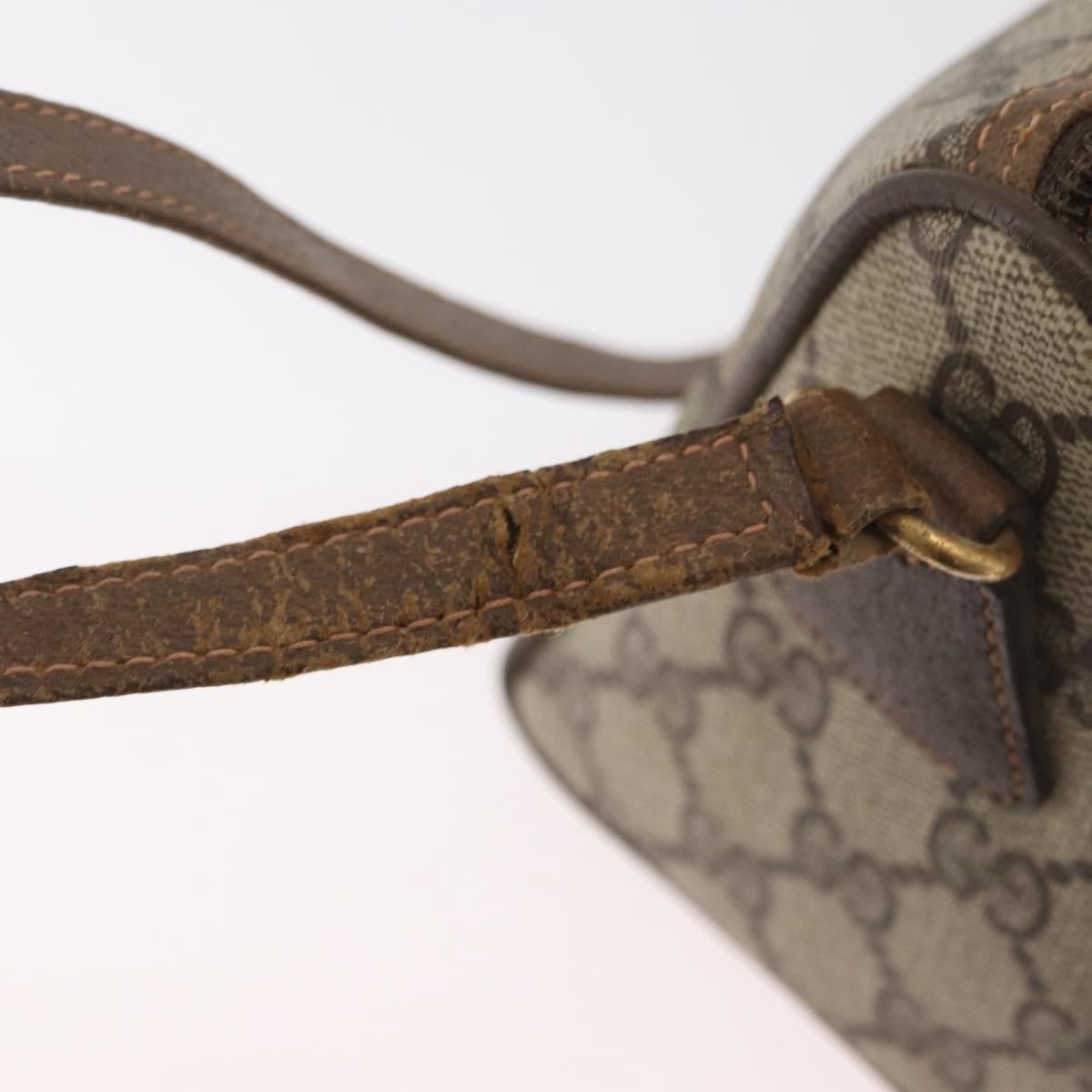Gucci GUCCI GG Supreme Shoulder Bag PVC Beige Gold 89 02 086 Authentic BA12793