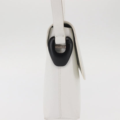 Gucci GUCCI Shoulder Bag Leather White Silver 001 1998 1767 Authentic BA5637