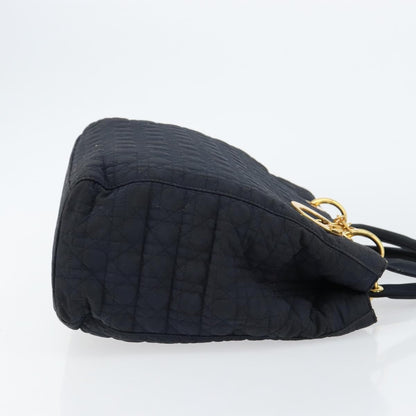 Dior Christian Dior Canage Hand Bag Nylon Navy Gold Authentic gh1098