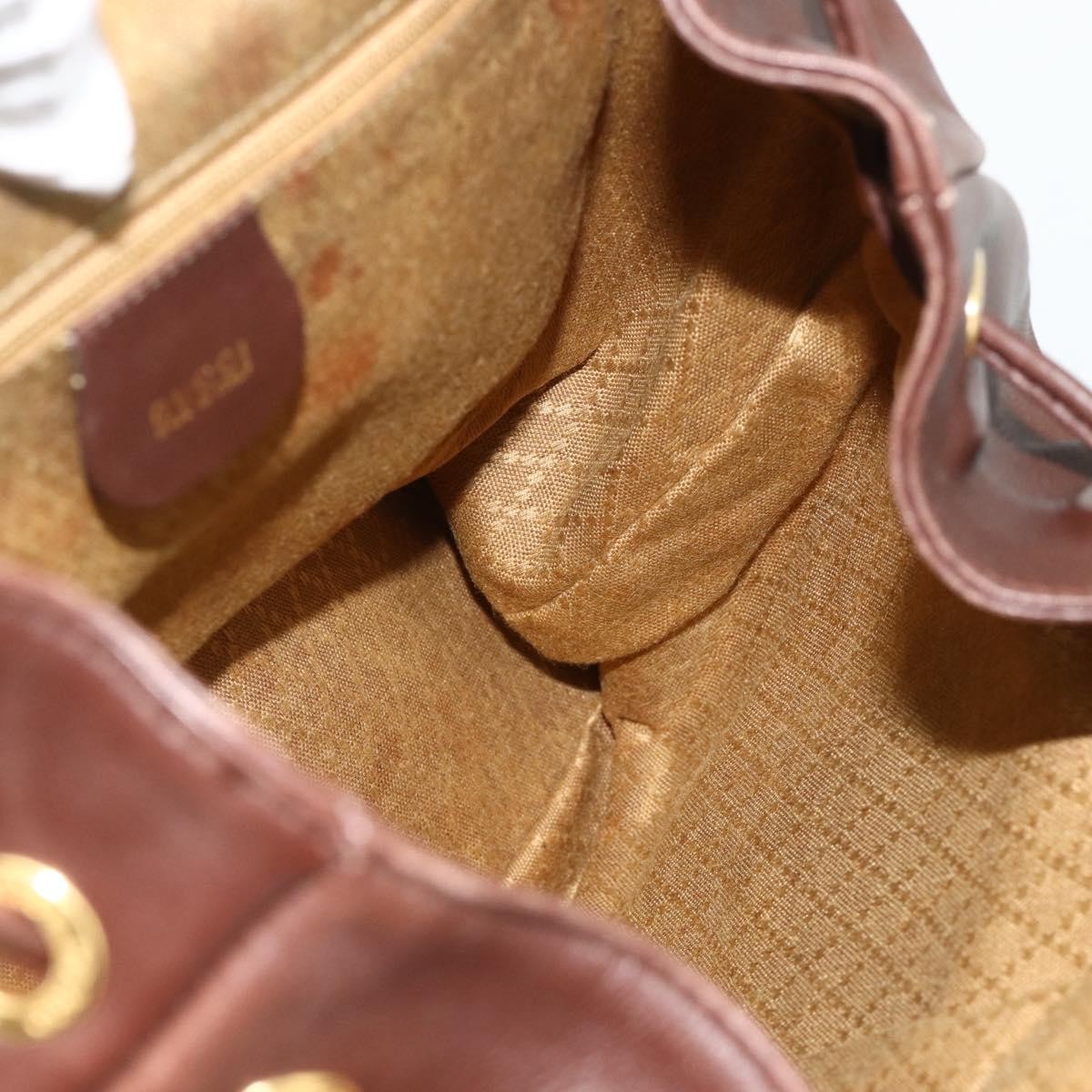 Gucci GUCCI Bamboo Backpack Leather Brown Gold 003 58 0016 Authentic 178057 Bag