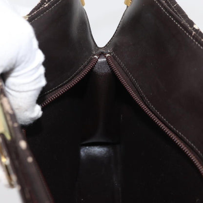 Dior Christian Dior Trotter Canvas Shoulder Bag Brown Gold Authentic 178153