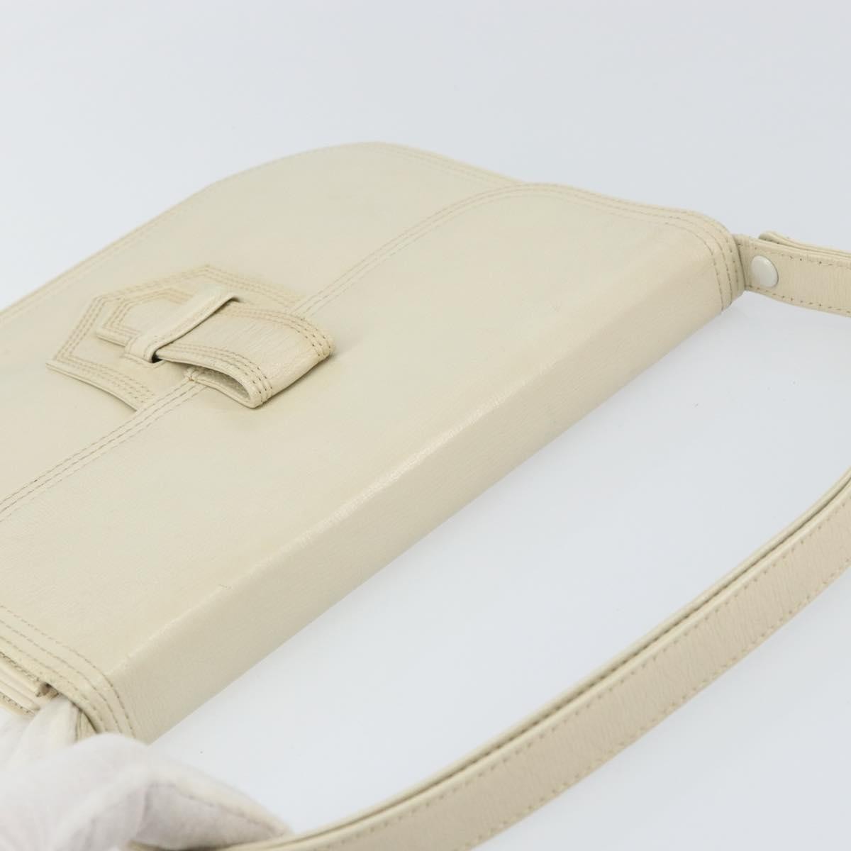 Saint Laurent SAINT LAURENT Shoulder Bag Leather White Authentic ka743