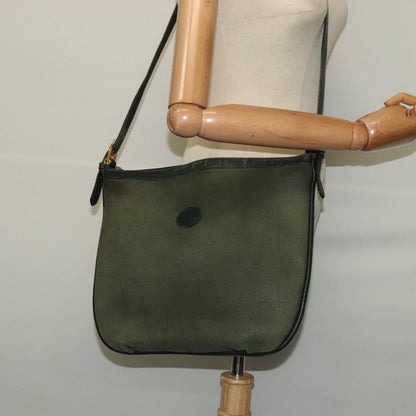 Gucci GUCCI Shoulder Bag Leather Green Gold Authentic am8352