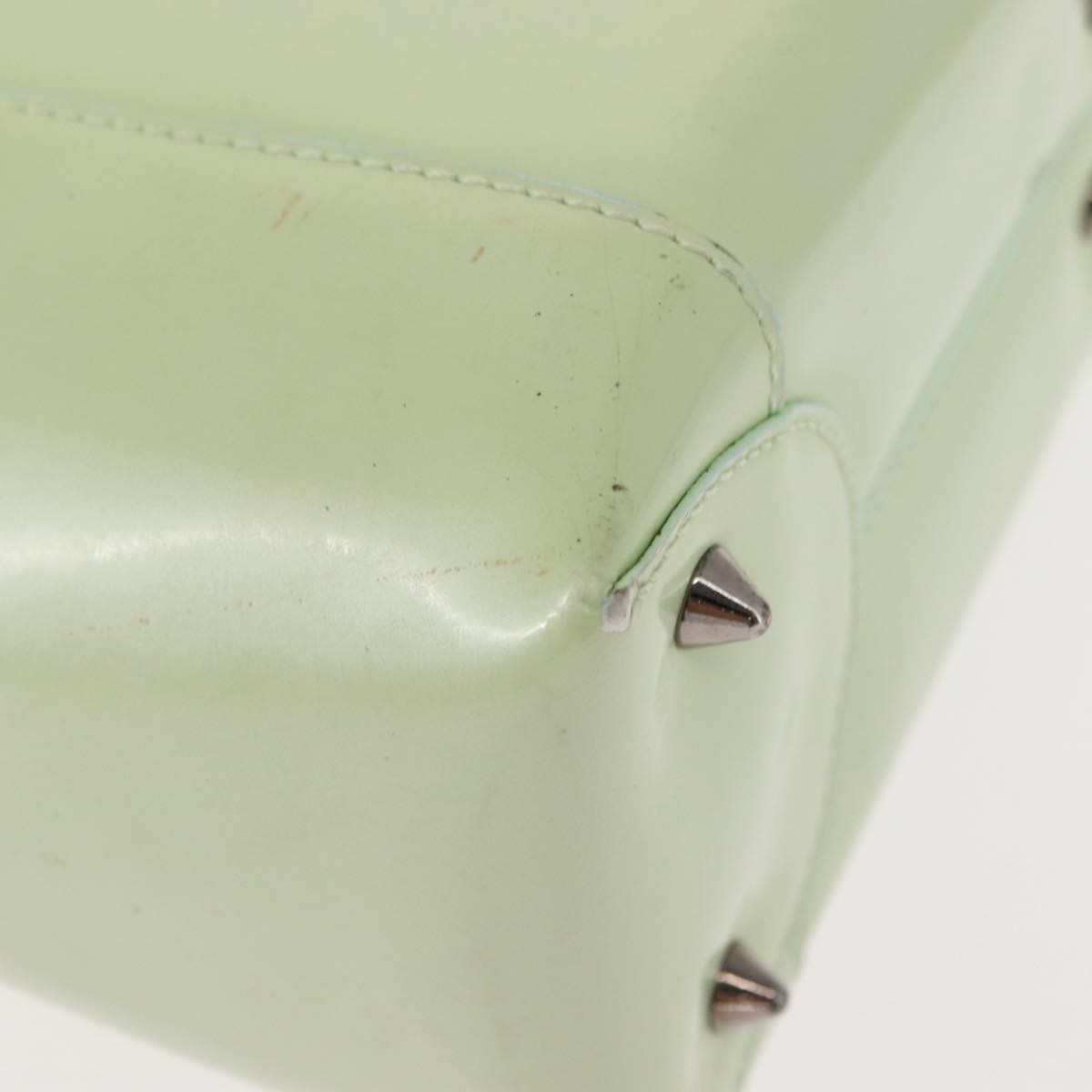 Dior Christian Dior Maris Pearl Hand Bag Enamel Green Authentic 150745