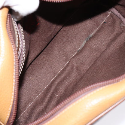 Loewe LOEWE Shoulder Bag Leather Brown Gold Authentic am8960