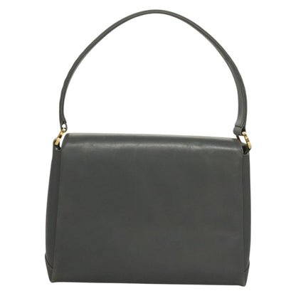 Gucci GUCCI Hand Bag Leather Gray Silver Authentic mr1461