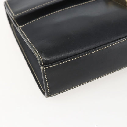 Gucci GUCCI Shoulder Bag Leather Black Gold 001 4214 Authentic 148566