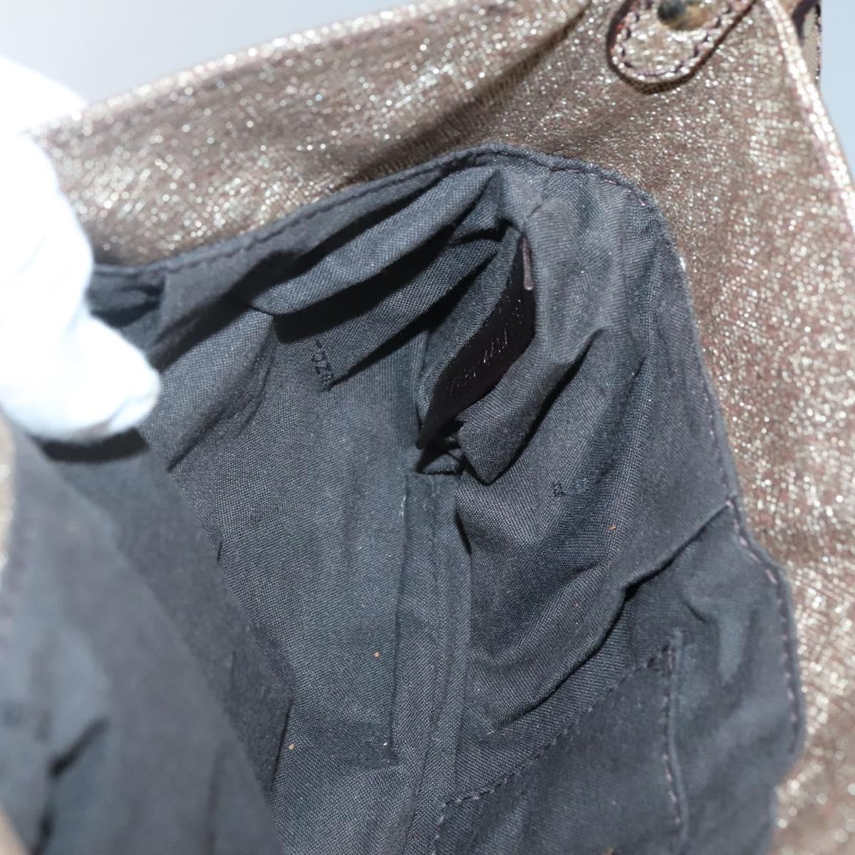 Fendi FENDI Shoulder Bag Leather Gold Authentic ep10421