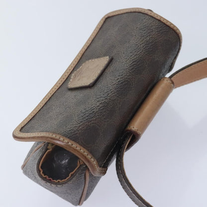 Celine CELINE Macadam Canvas Waist bag PVC Leather Brown Gold Authentic yk15121