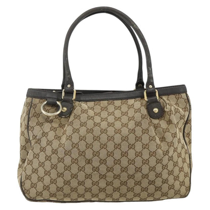 Gucci GUCCI GG Canvas Tote Bag Beige Gold 296835 Authentic 178263