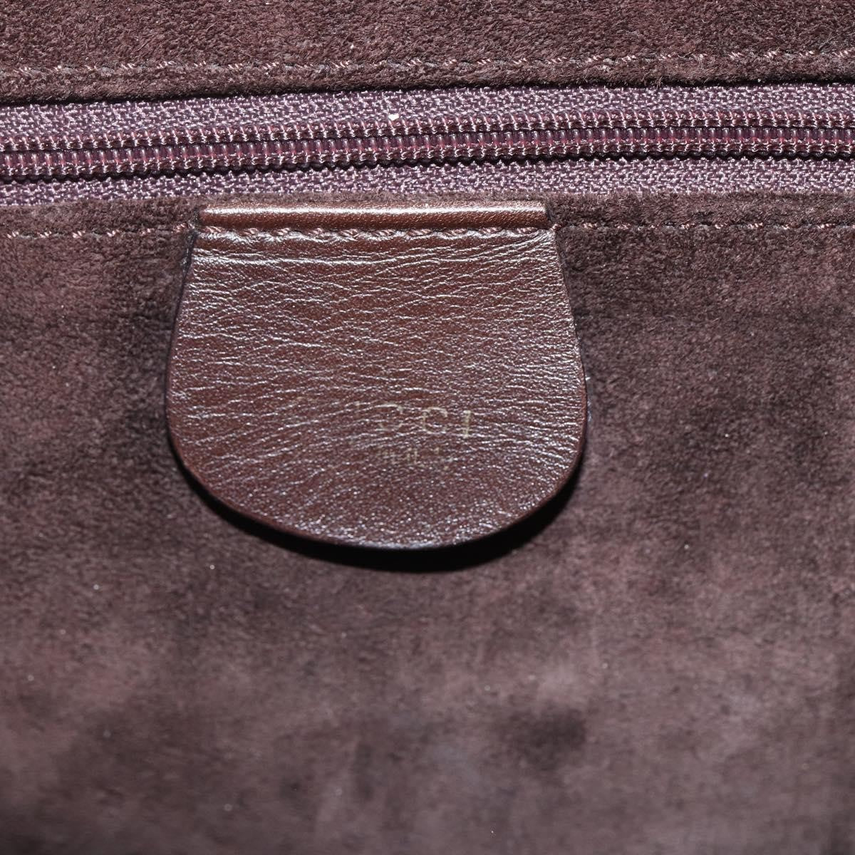 Gucci GUCCI Hand Bag Leather Brown Gold 002 0347 Authentic 151640