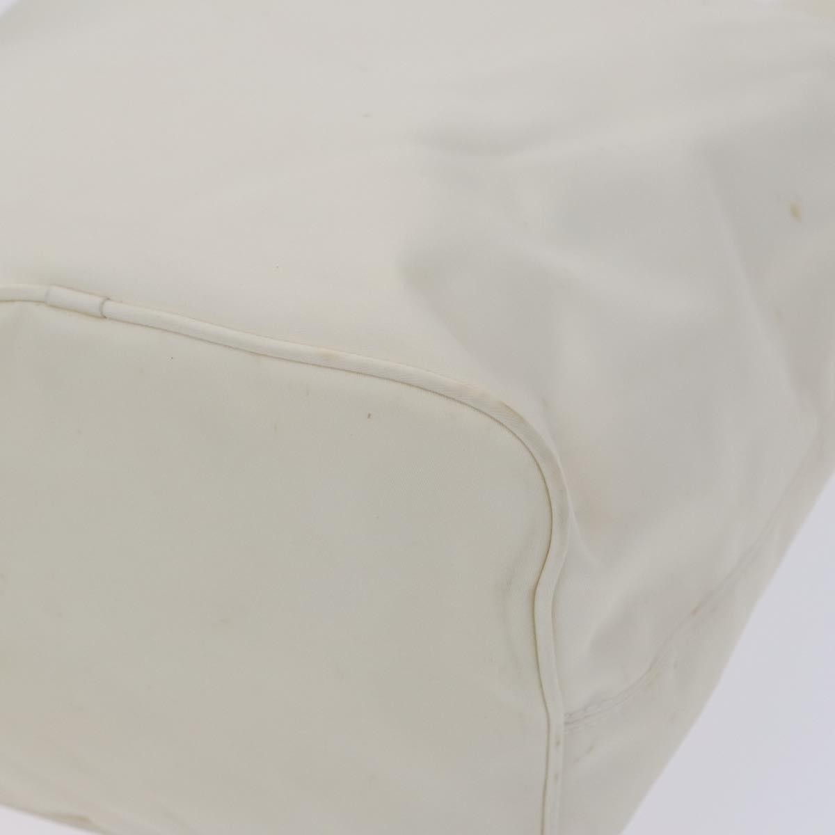 Fendi FENDI Shoulder Bag Nylon Leather Beige White Silver Authentic nb296