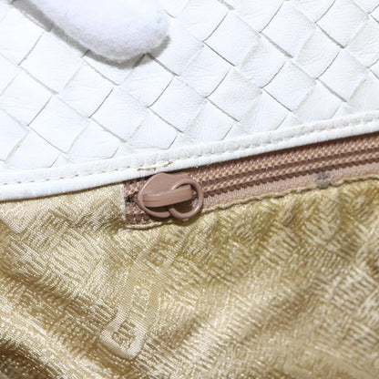 BOTTEGAVENETA BOTTEGAVENETA BOTTEGA VENETA INTRECCIATO Shoulder Bag Leather White Silver Authentic bs30958
