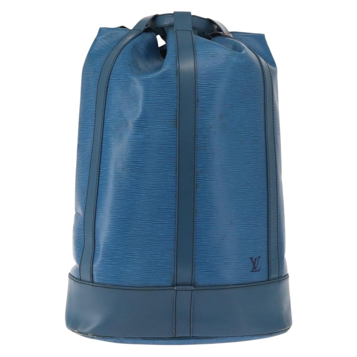 Louis Vuitton LOUIS VUITTON Epi Randonnee GM Shoulder Bag Blue M43085 LV Authentic 148058