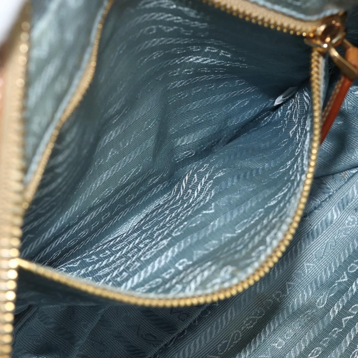 Prada PRADA Shoulder Bag Nylon Light Blue Gold Authentic 179021
