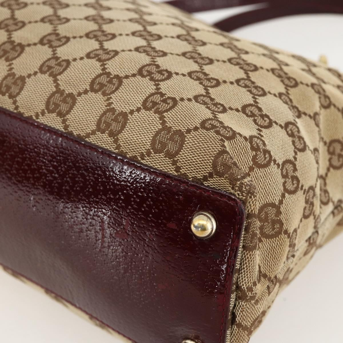 Gucci GUCCI GG Canvas Tote Bag Beige Gold 120837 Authentic YKZ1152