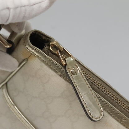Gucci GUCCI GG Supreme Shoulder Bag PVC White Gold 190258 Authentic SW1471