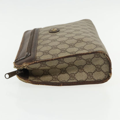 Gucci GUCCI GG Supreme Clutch Bag PVC Beige 97 01 037 Authentic 95525