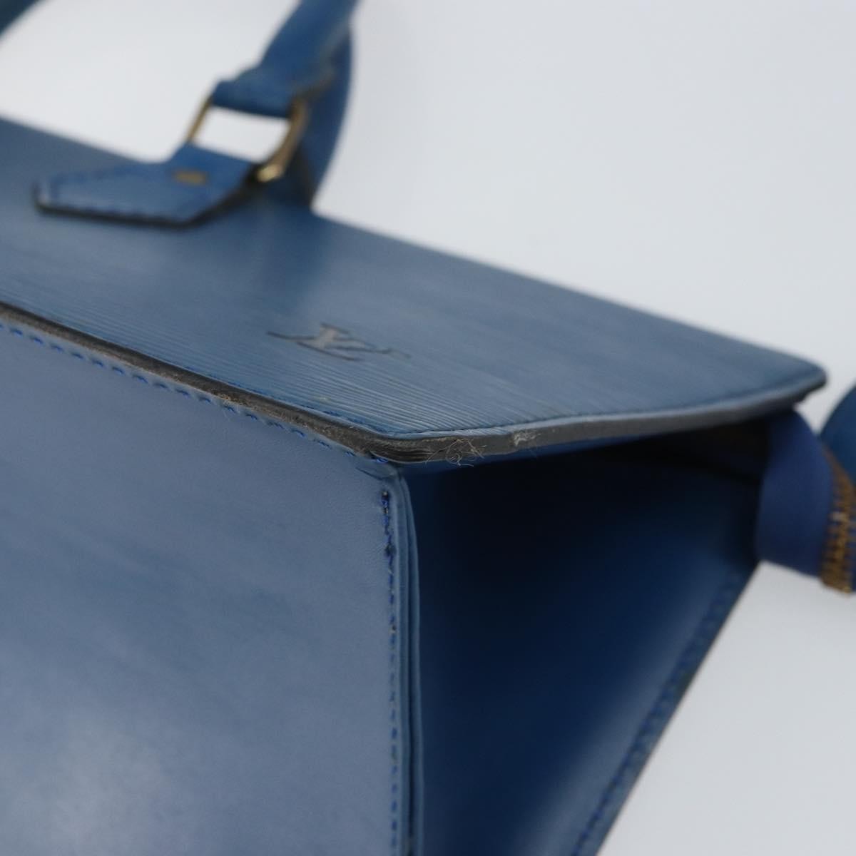 Louis Vuitton LOUIS VUITTON Epi Sac Triangle Hand Bag Blue M52095 LV Authentic 164160