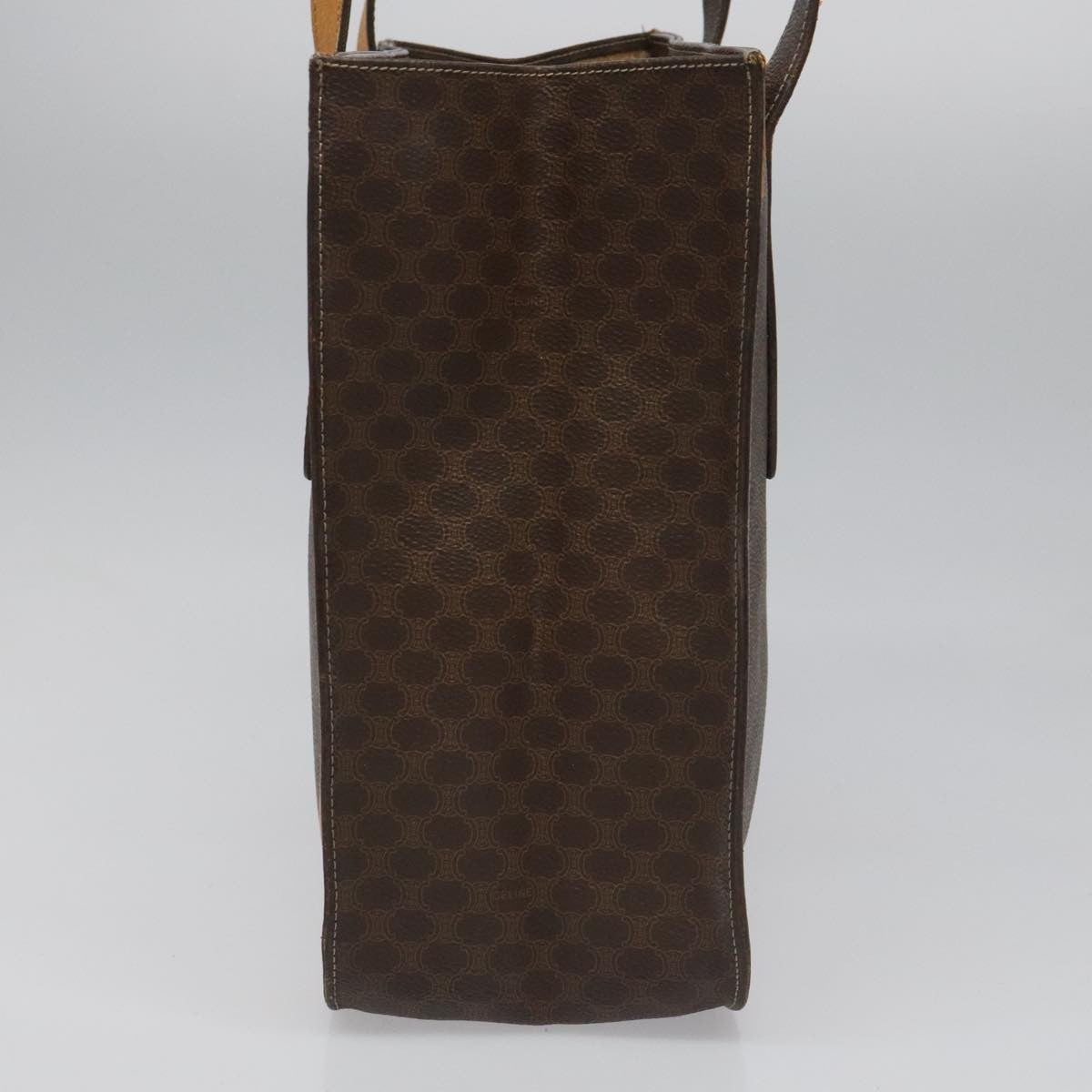 Celine CELINE Macadam Canvas Shoulder Bag PVC Leather Brown Gold Authentic 112747