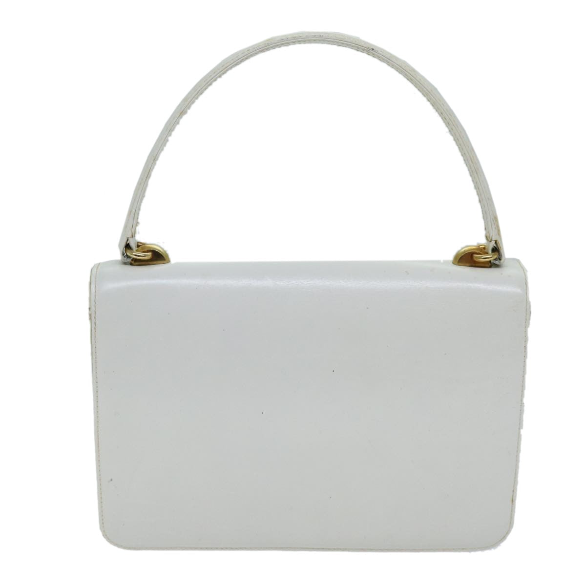 Gucci GUCCI Hand Bag Leather White Authentic yk12076
