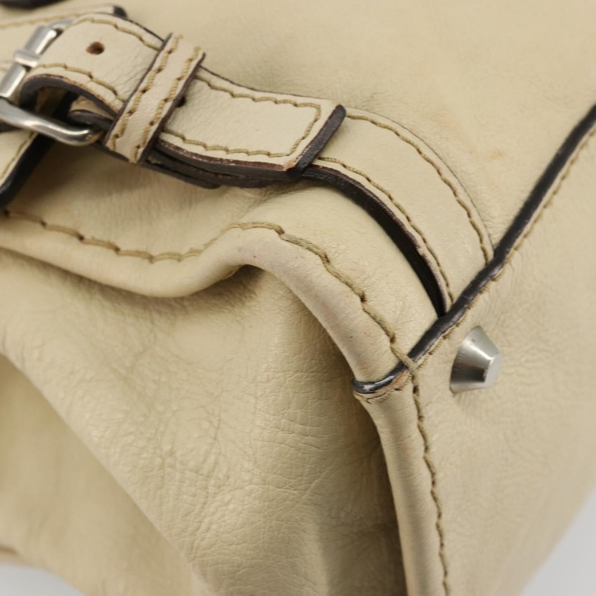 Chloé Chloé Chloe Edith Boston Bag Leather Beige Silver Authentic bs30503