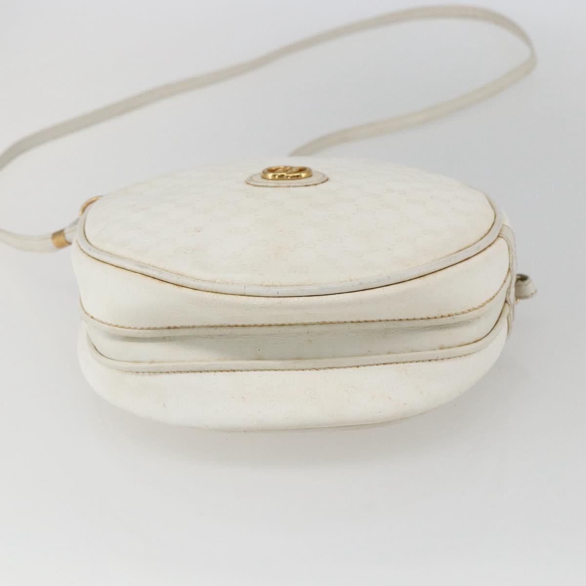 Gucci GUCCI Micro GG Supreme Shoulder Bag Leather White Gold 007 115 0088 Authentic 158504