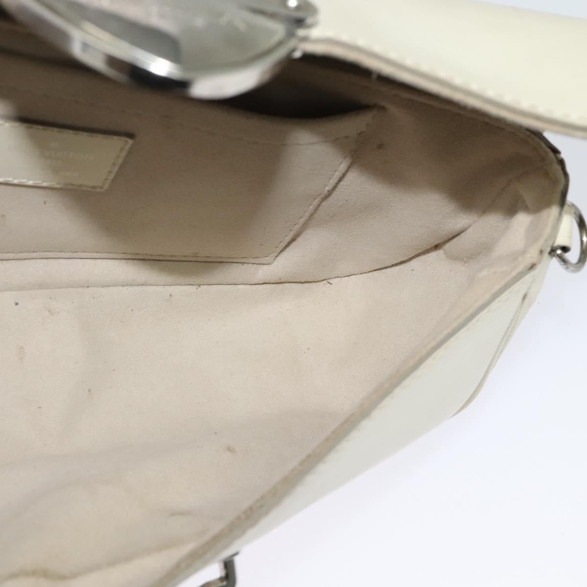 Louis Vuitton LOUIS VUITTON Epi Pochette Montaigne Bag White Yvoire M5929J LV Authentic ep9537