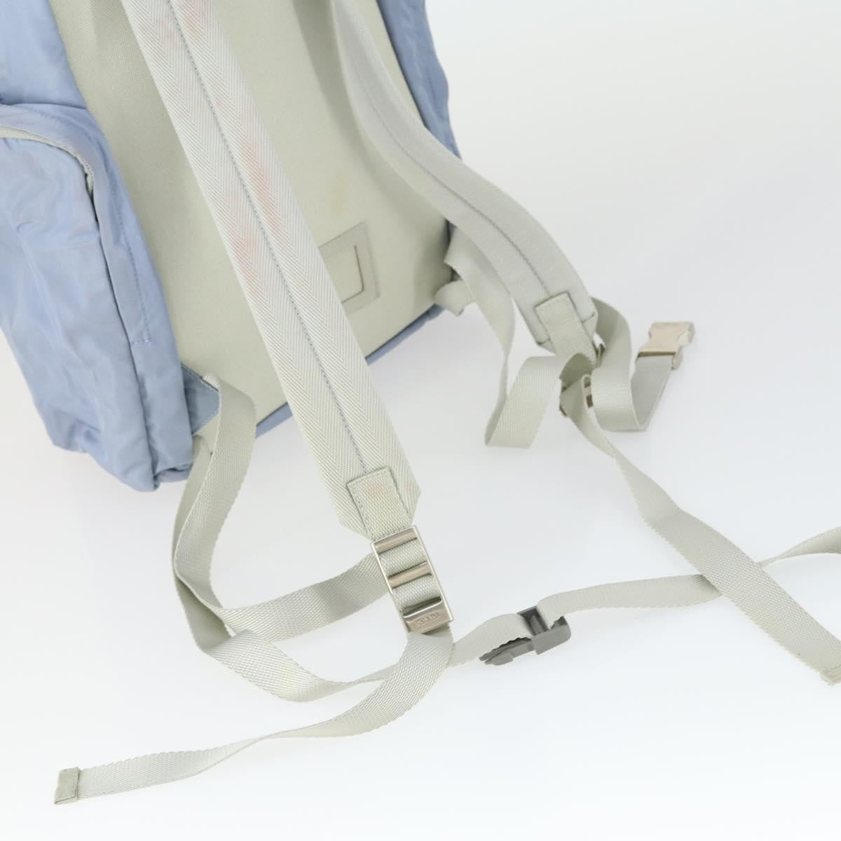 Prada PRADA Backpack Nylon Light Blue Silver Authentic 169576 Bag