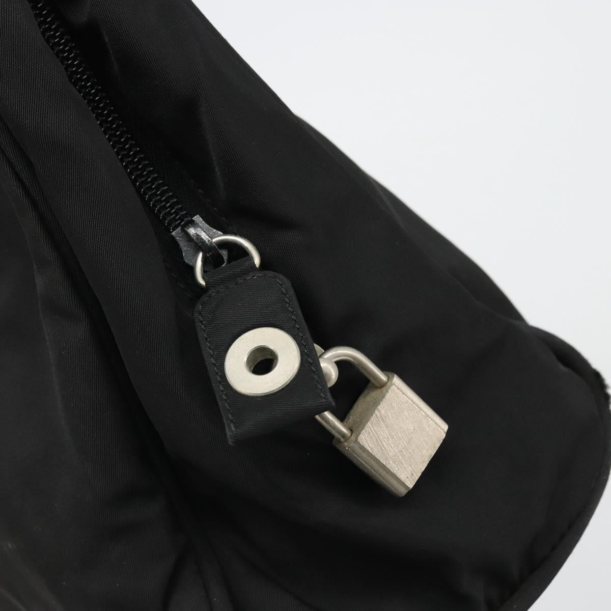 Prada PRADA Hand Bag Nylon Black Silver Authentic 175692
