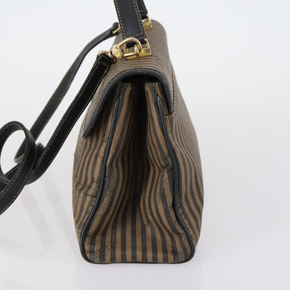 Fendi FENDI Pecan Canvas Hand Bag 2way Black Brown Authentic mr1555