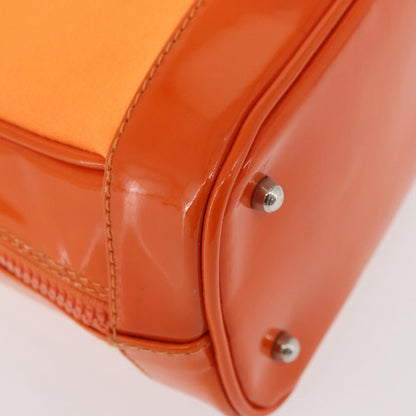 Gucci GUCCI Bamboo Hand Bag Patent leather 2way Orange Silver Authentic 162597