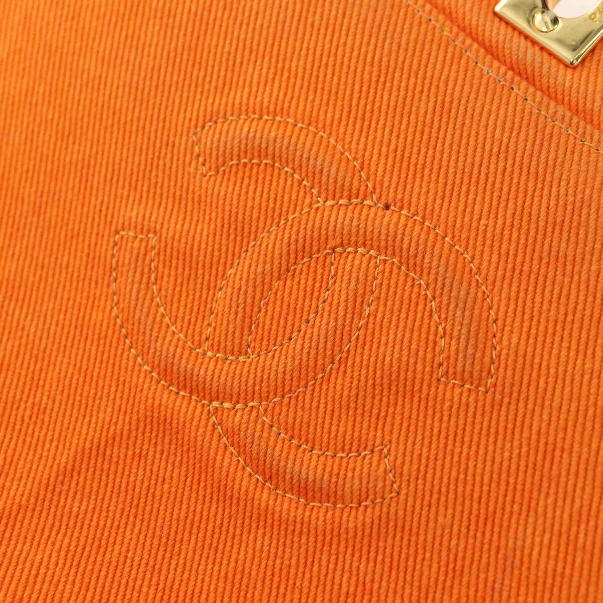 Chanel CHANEL Matelasse 25 Chain Shoulder Bag Corduroy Orange Gold CC Authentic 179800V